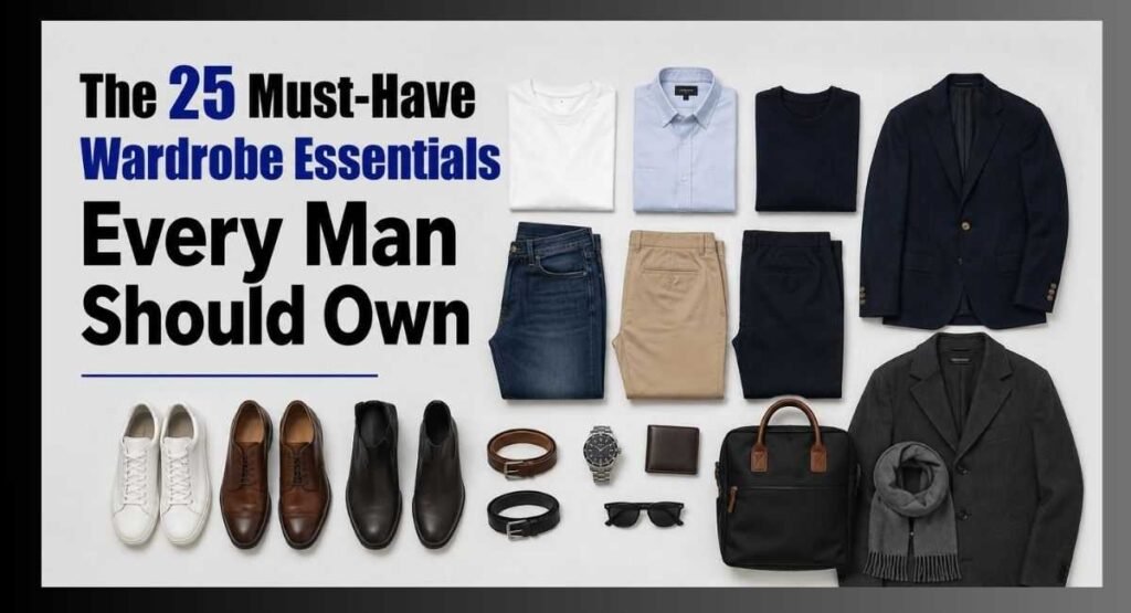 Men's Wardrobe Essentials: The Complete Checklist Every Man Needs in 2026 3 The 25 Must-Have Wardrobe Essentials
